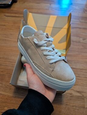 NWT Soludos Ibiza Suede Platform Sneaker In Sand